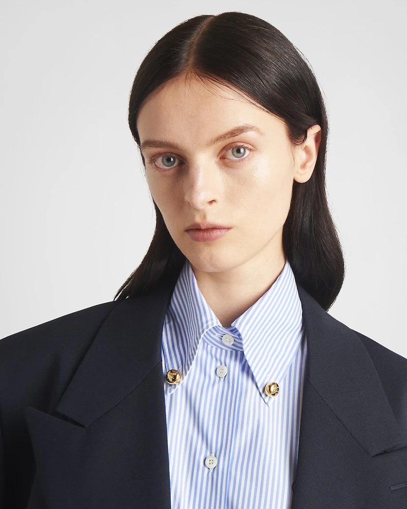 Embroidered striped shirt