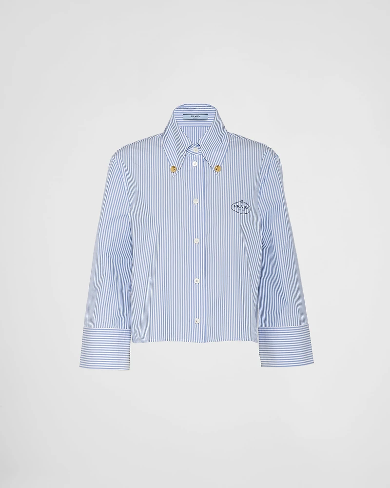 Embroidered striped shirt