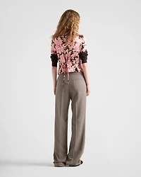 Floral print satin shirt