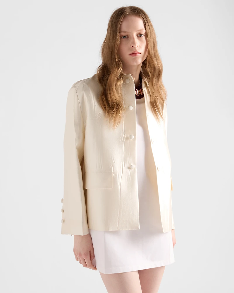 Single-breasted silk and wool jacket
