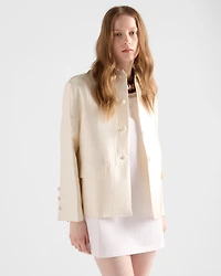 Single-breasted silk and wool jacket