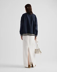 Kid mohair bomber jacket with patches