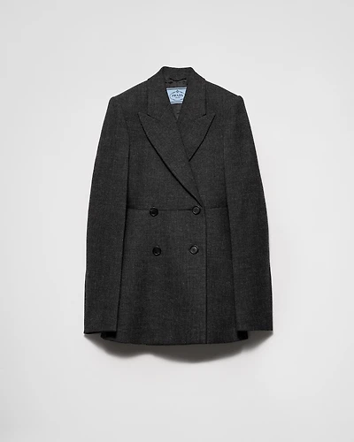 Double-breasted vintage-look rush stitch jacket