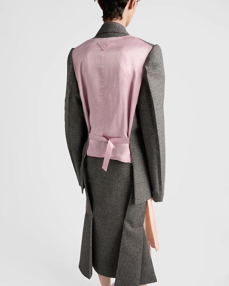 Double-breasted Prince of Wales checked jacket