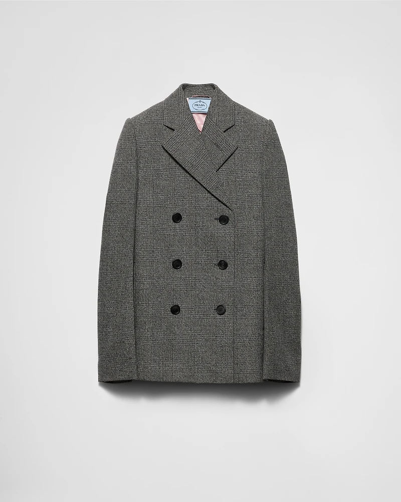 Double-breasted Prince of Wales checked jacket
