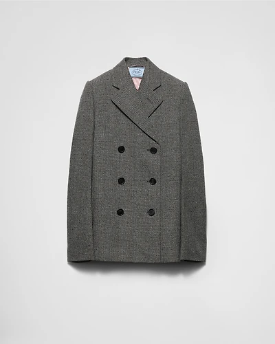 Double-breasted Prince of Wales checked jacket