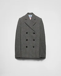 Double-breasted Prince of Wales checked jacket