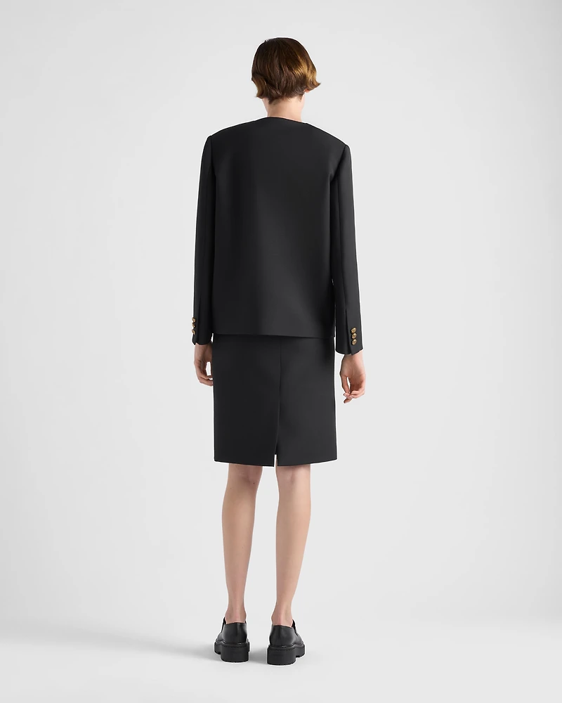 Single-breasted tricotine jacket