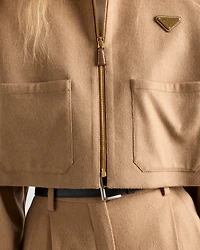 Camel-hair blouson jacket