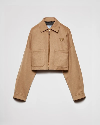 Camel-hair blouson jacket
