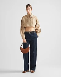 Cropped poplin jacket