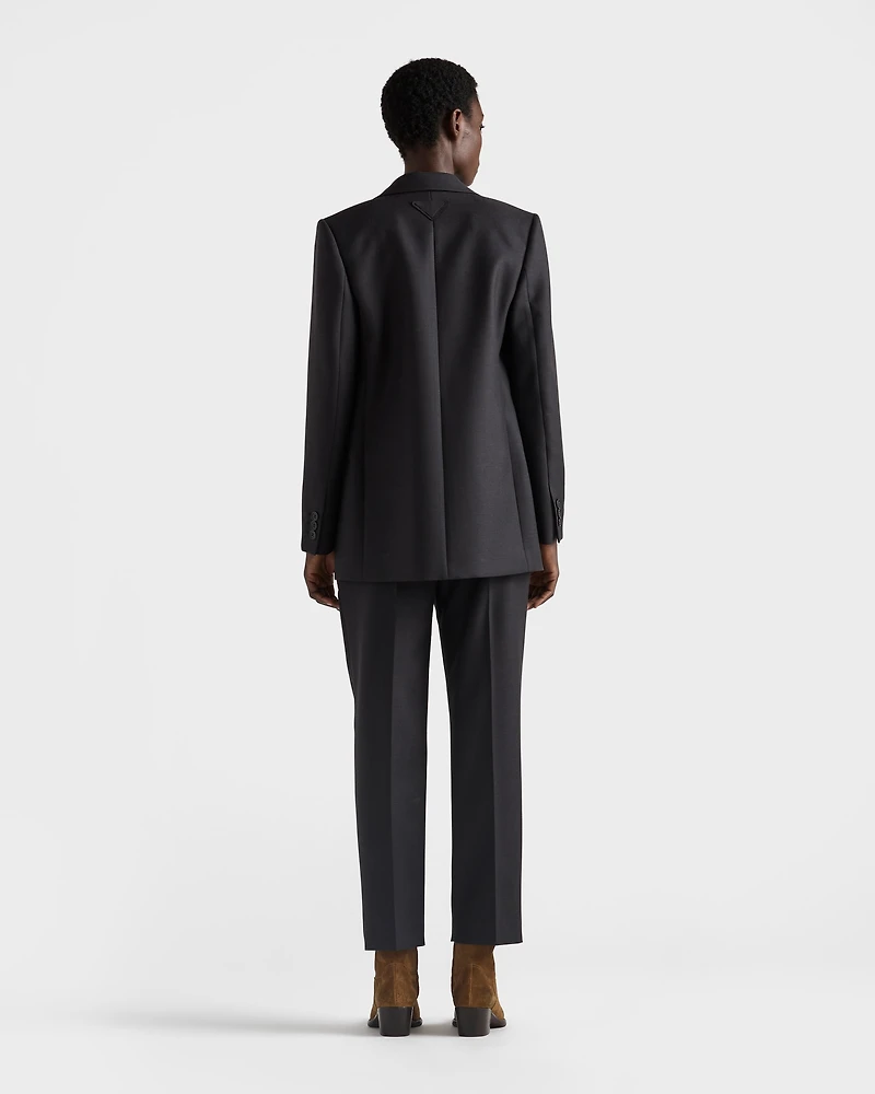 Single-breasted gabardine jacket