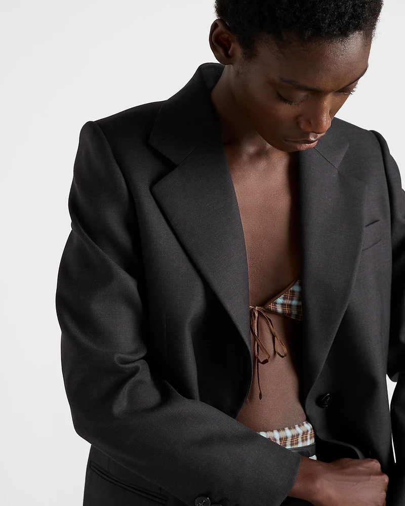 Single-breasted gabardine jacket