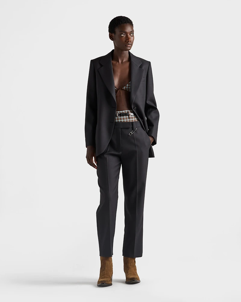 Single-breasted gabardine jacket