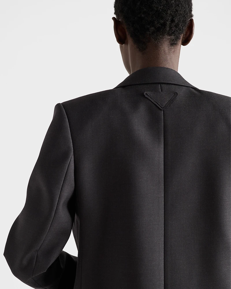 Single-breasted gabardine jacket