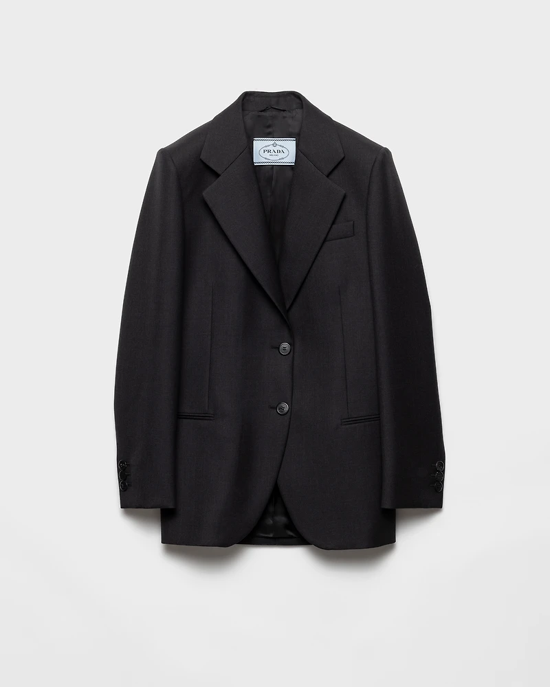 Single-breasted gabardine jacket