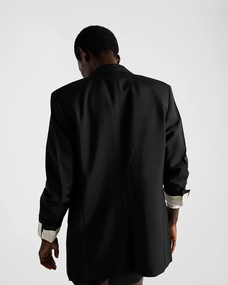 Single-breasted kid mohair jacket