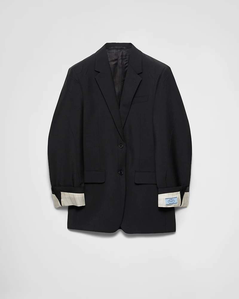 Single-breasted kid mohair jacket