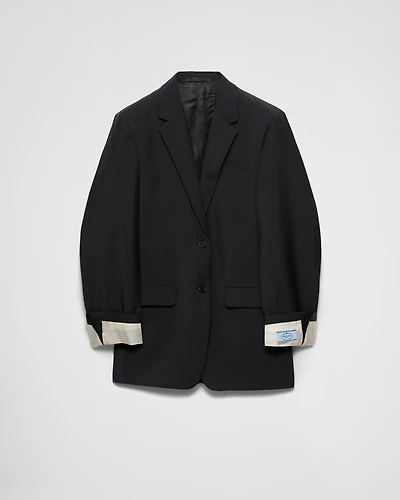 Single-breasted kid mohair jacket