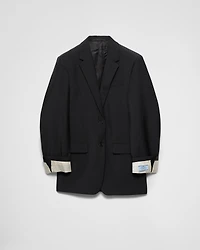 Single-breasted kid mohair jacket