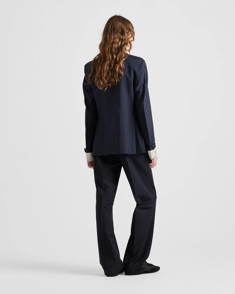 Double-breasted kid mohair jacket