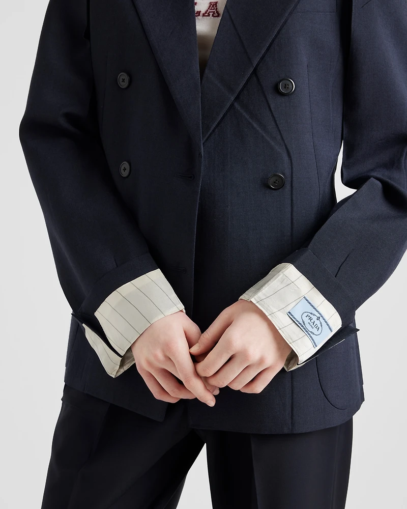 Double-breasted kid mohair jacket