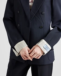 Double-breasted kid mohair jacket