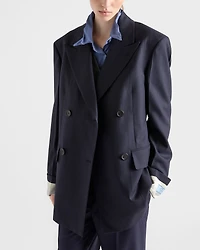 Double-breasted pinstriped wool jacket