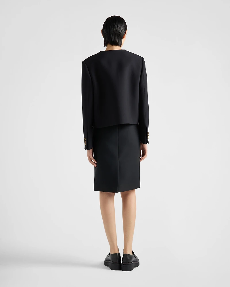 Single-breasted tricotine jacket