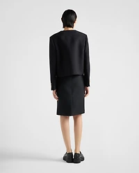 Single-breasted tricotine jacket