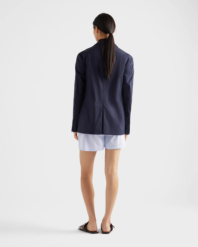 Single-breasted stretch poplin jacket