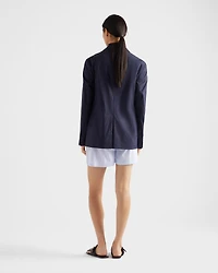 Single-breasted stretch poplin jacket