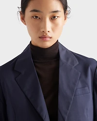 Single-breasted stretch poplin jacket
