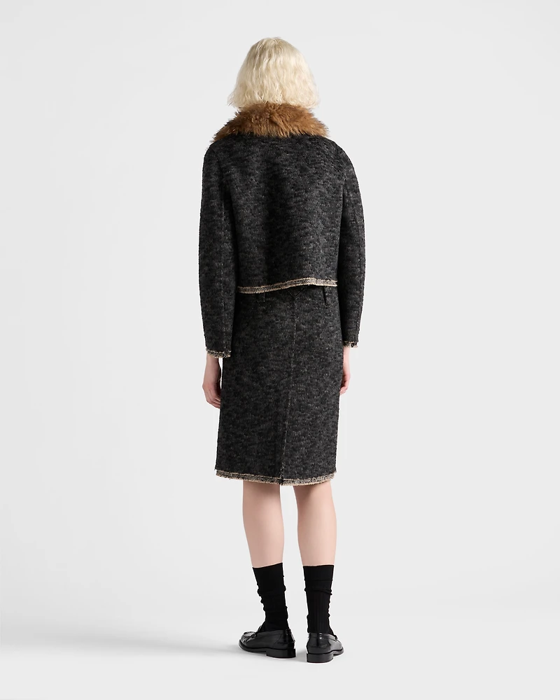 Single-breasted double tweed jacket