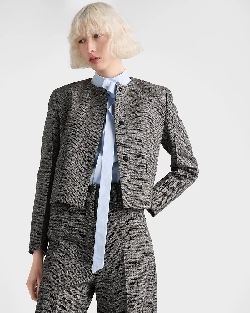 Single-breasted Princes of Wales mouliné jacket