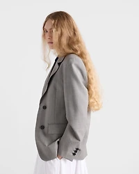 Single-breasted checked grisaille jacket