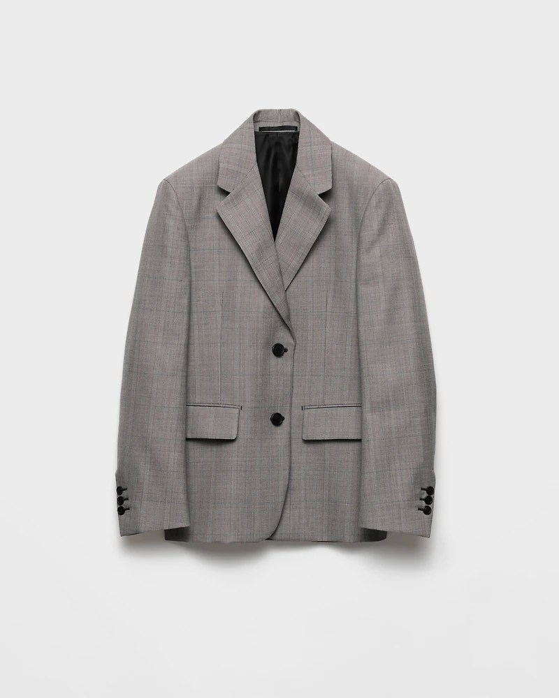 Single-breasted checked grisaille jacket