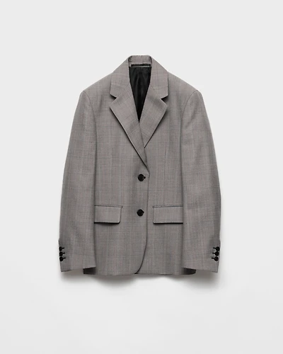 Single-breasted checked grisaille jacket