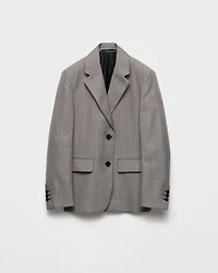 Single-breasted checked grisaille jacket