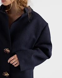 Shetland wool jacket with jewel buttons