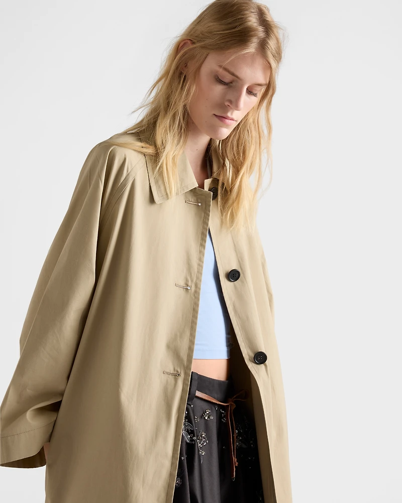 Single-breasted cotton canvas coat