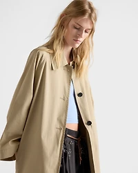 Single-breasted cotton canvas coat