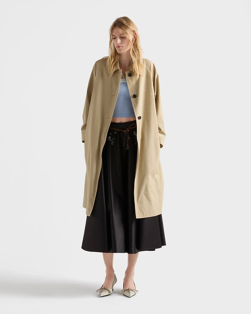 Single-breasted cotton canvas coat