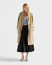 Single-breasted cotton canvas coat