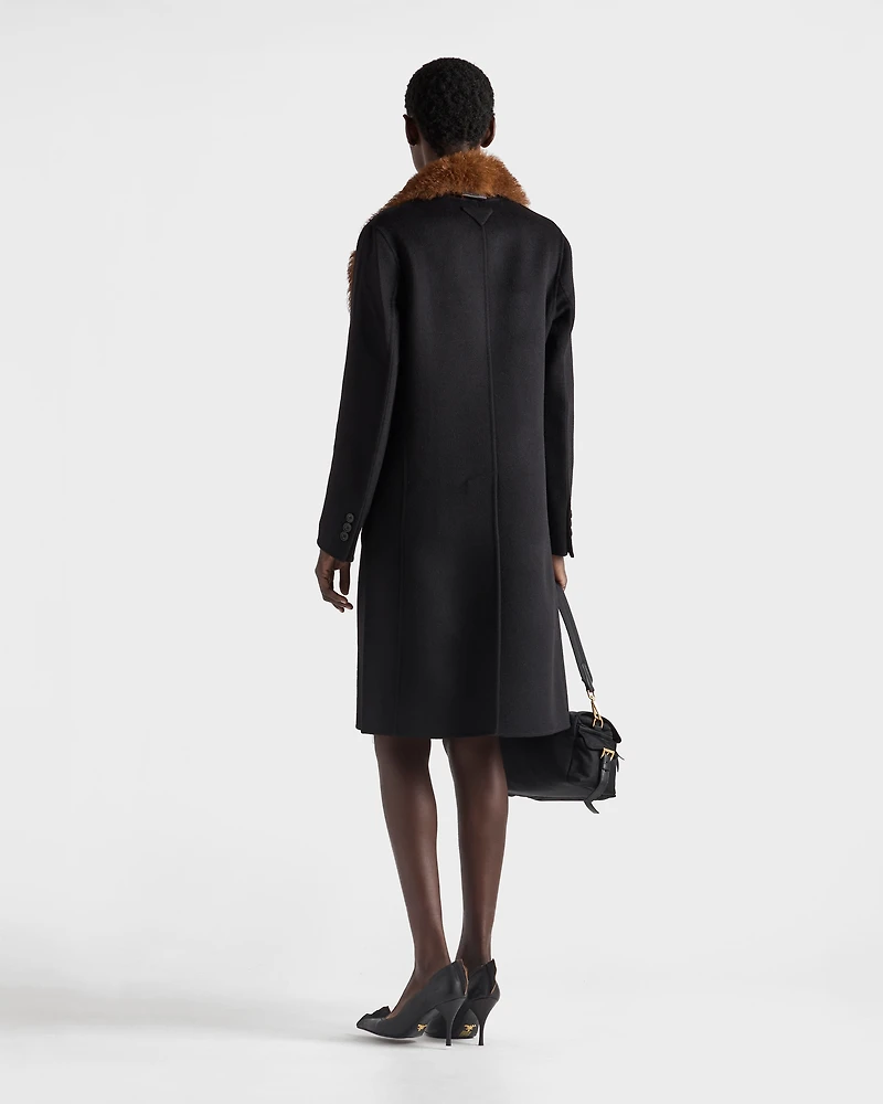 Double-breasted double cashwool coat