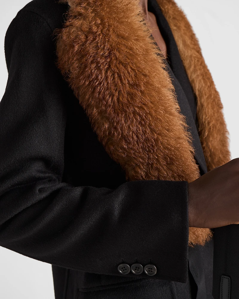 Double-breasted double cashwool coat