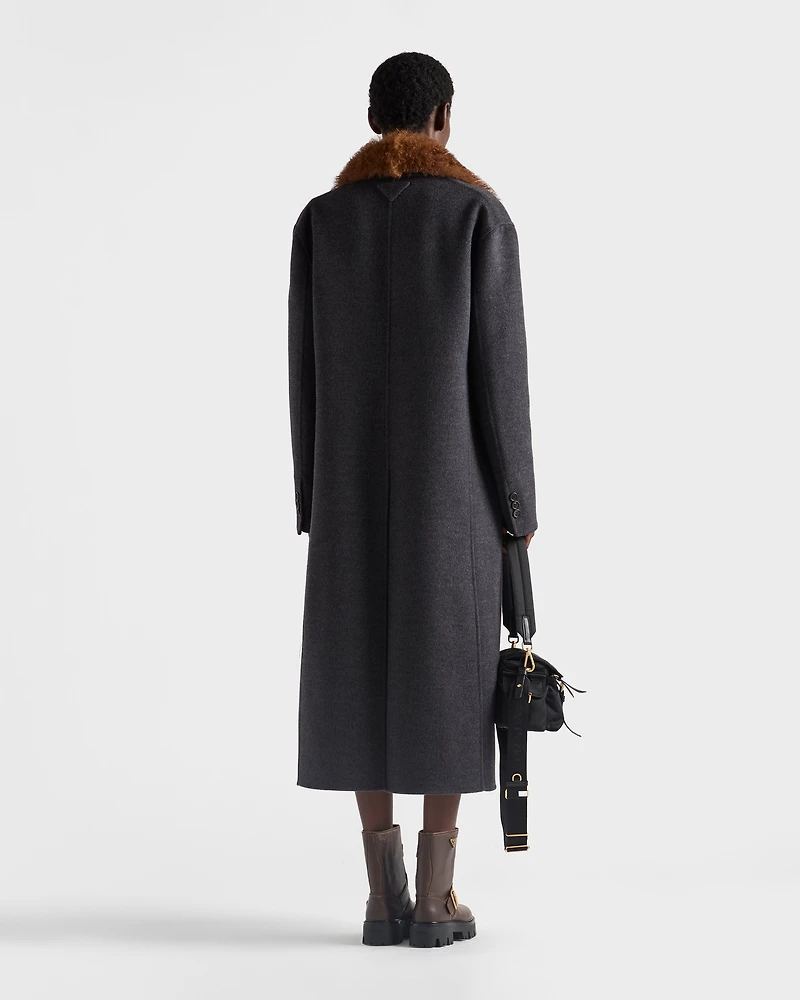 Double-breasted double cashwool coat