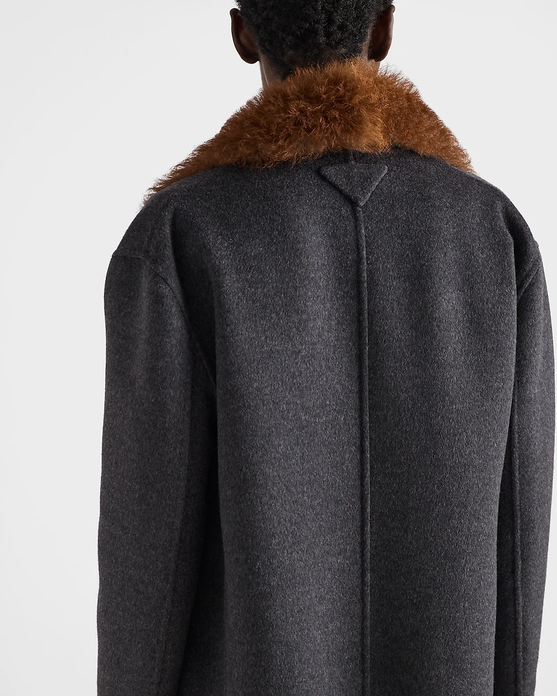 Double-breasted double cashwool coat