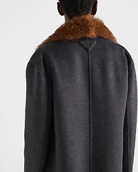 Double-breasted double cashwool coat