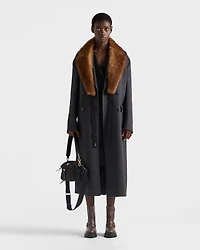 Double-breasted double cashwool coat